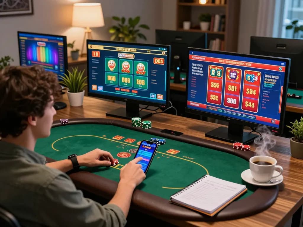 Engaging online gaming scene featuring Fun88 com poker and blackjack setups, emphasizing strategic play and responsible gambling.