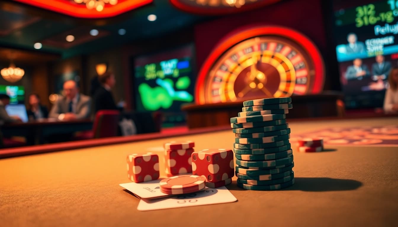 Experience C168 at a lavish casino table with vibrant poker chips and cards.