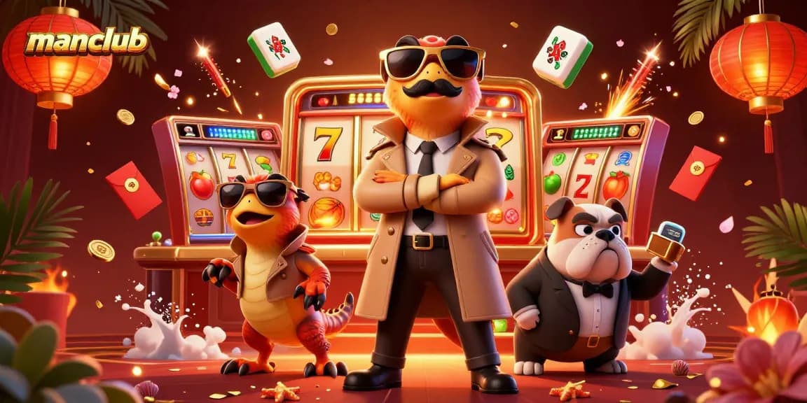 Enter the exciting world of manclub where playful raptors navigate vibrant casino fun!