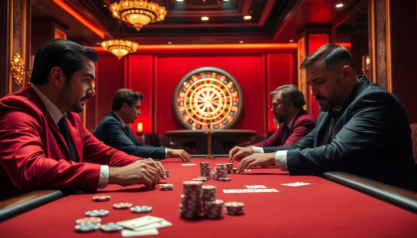 Experience thrilling gambling excitement at https://red88.day/ with players engaged in high-stakes poker.