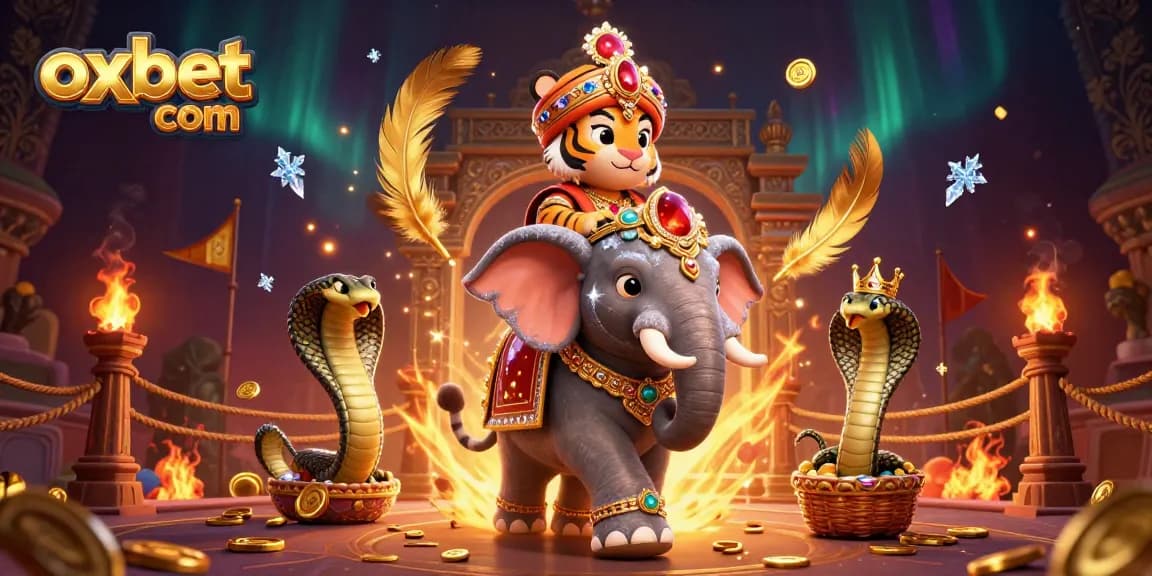 Experience the thrill of oxbet com with vibrant, detailed casino-themed 3D illustration featuring a maharaja and elephant.