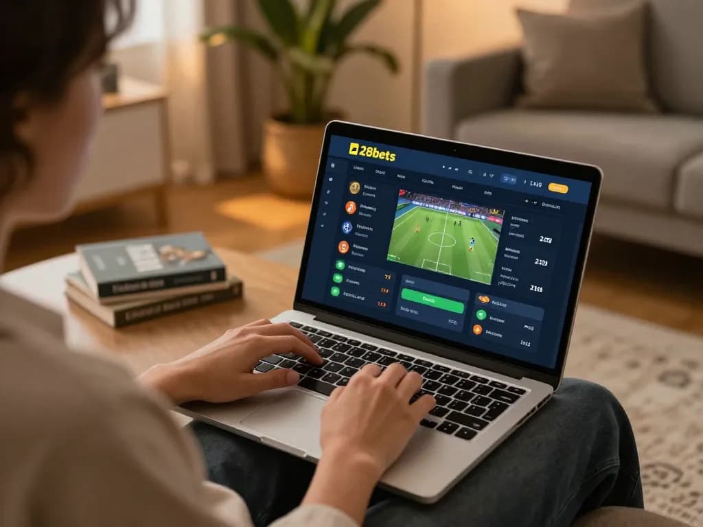 Engaging in responsible sports betting with 28bets at a cozy home setup