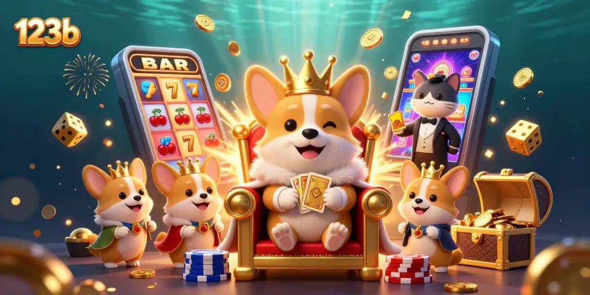 Win big at 123b's exciting online casino with charming characters and vibrant game elements.