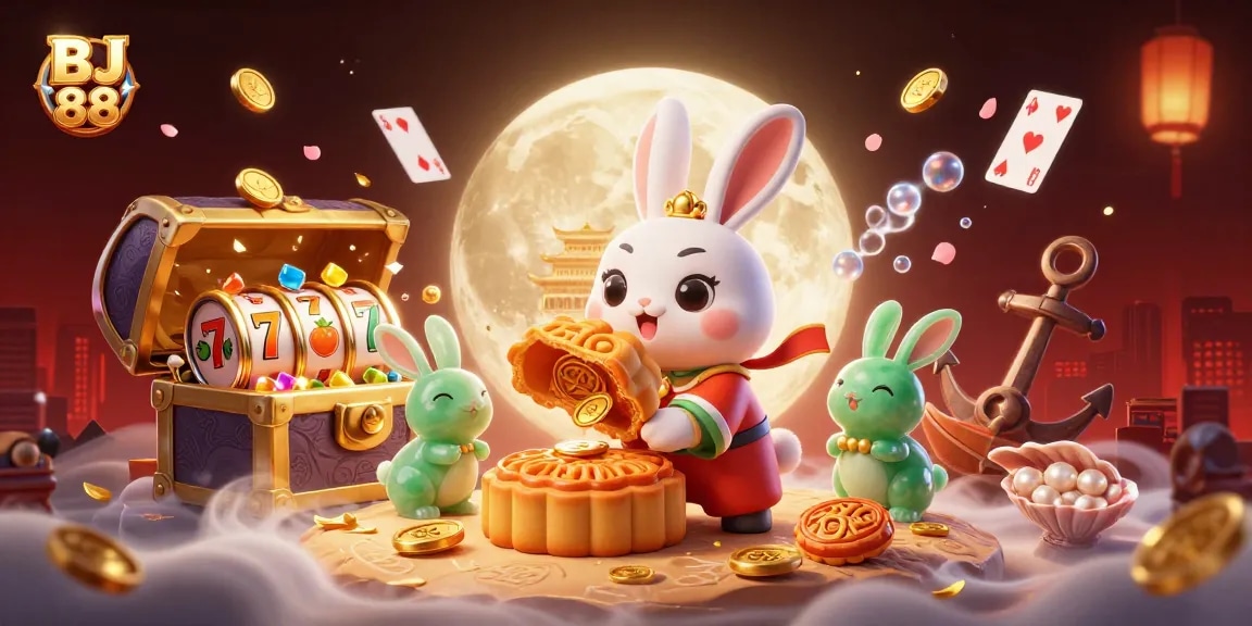 Experience thrilling games at BJ 88 with moon rabbit characters revealing hidden treasures.