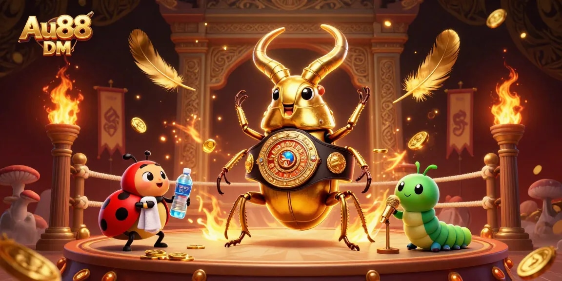 Bet and win big with Au88 DM at the exciting 3D casino illustration featuring a boxing beetle!