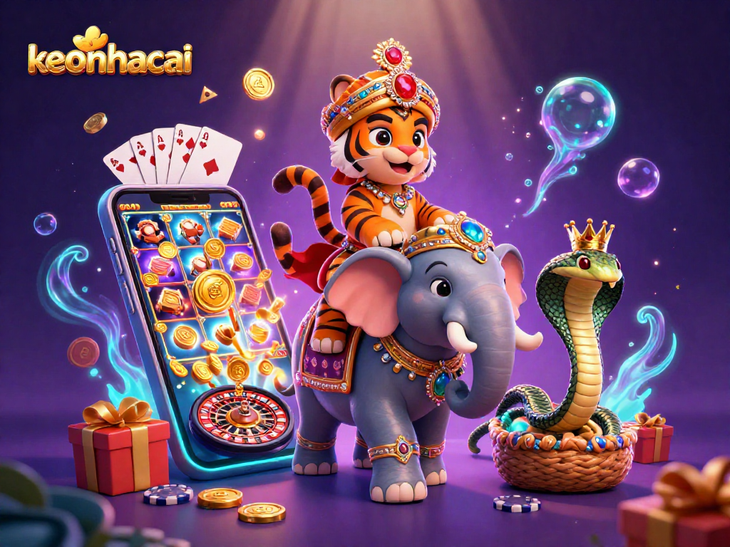 Experience keonhacai through immersive gambling with vibrant, interactive characters in a casino setting.