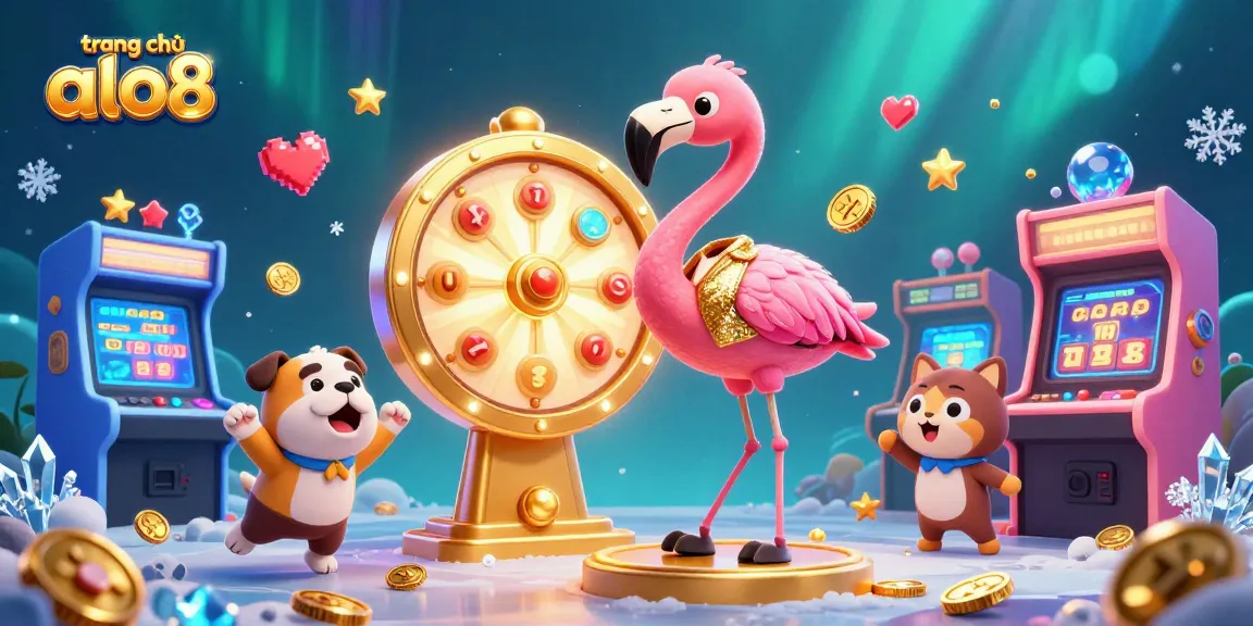 Experience the excitement of trang chủ alo8 with a lively game show scene featuring vibrant characters and casino elements.