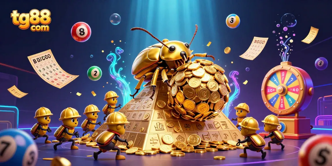 Experience the excitement of tg88 com as golden coins roll in a vibrant casino-themed digital illustration.