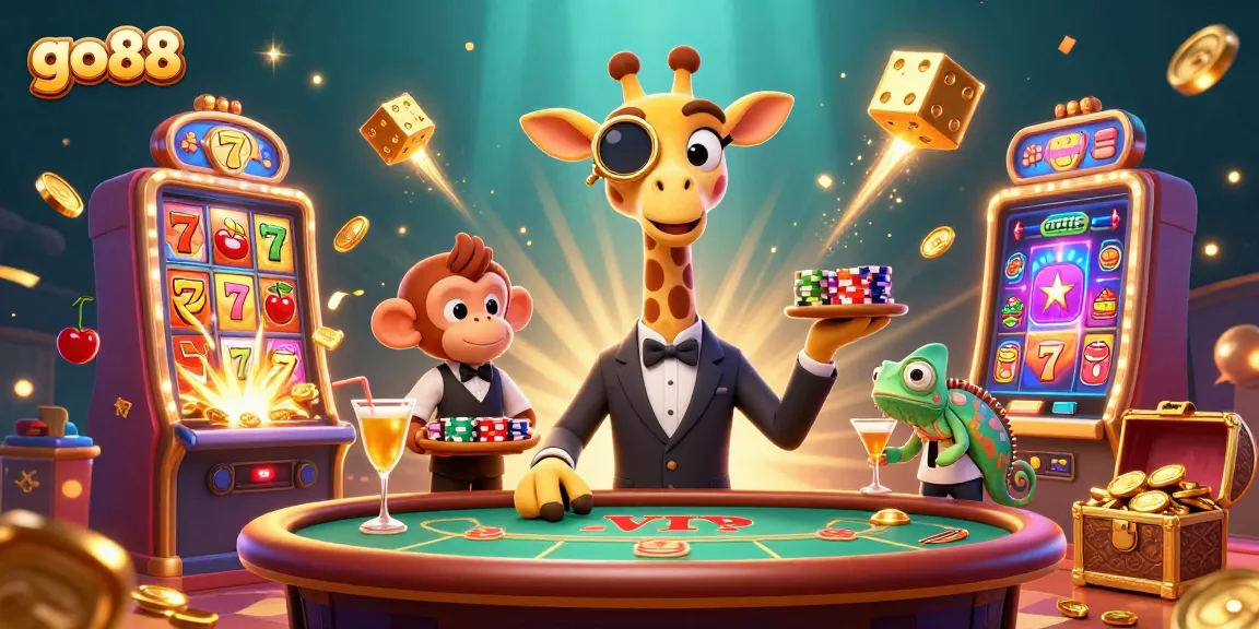 Experience go 88 with a rich 3D casino scene showcasing high-roller characters and vibrant gaming elements.