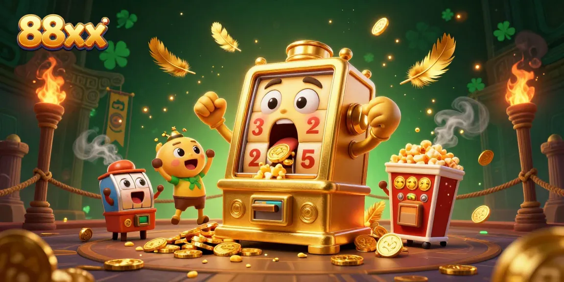 Engage with 88xx Casino's thrilling magical atmosphere through this vibrant 3D illustration depicting jackpot excitement.