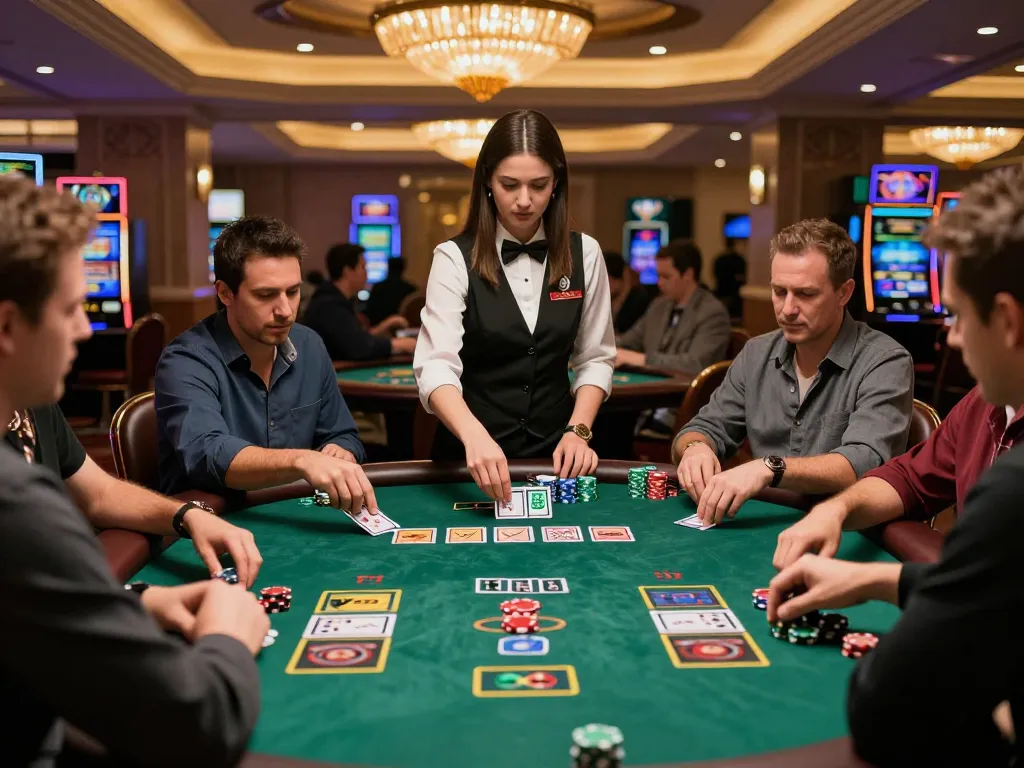 Players test their strategy at an SC88 blackjack table with vibrant chips during an exciting casino night.