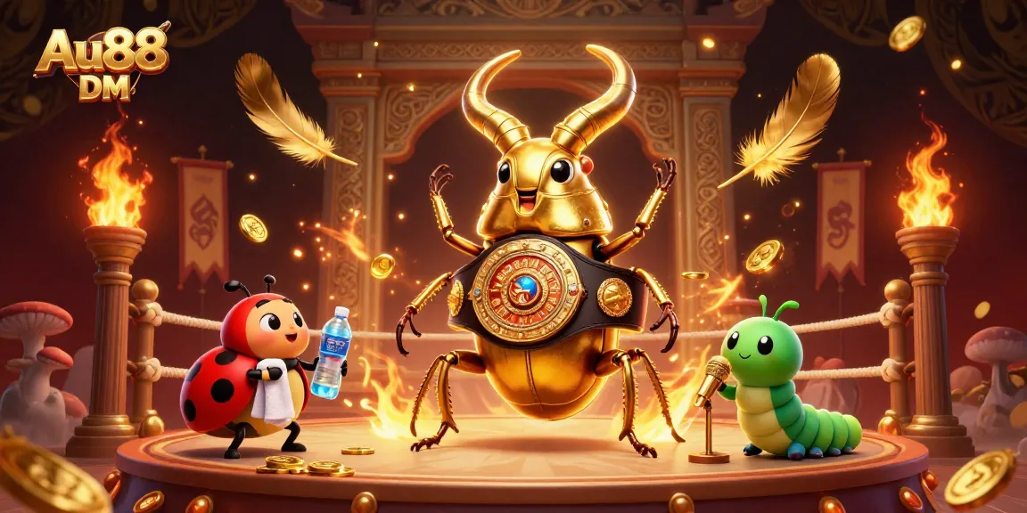 Bet and win big with Au88 DM at the exciting 3D casino illustration featuring a boxing beetle!