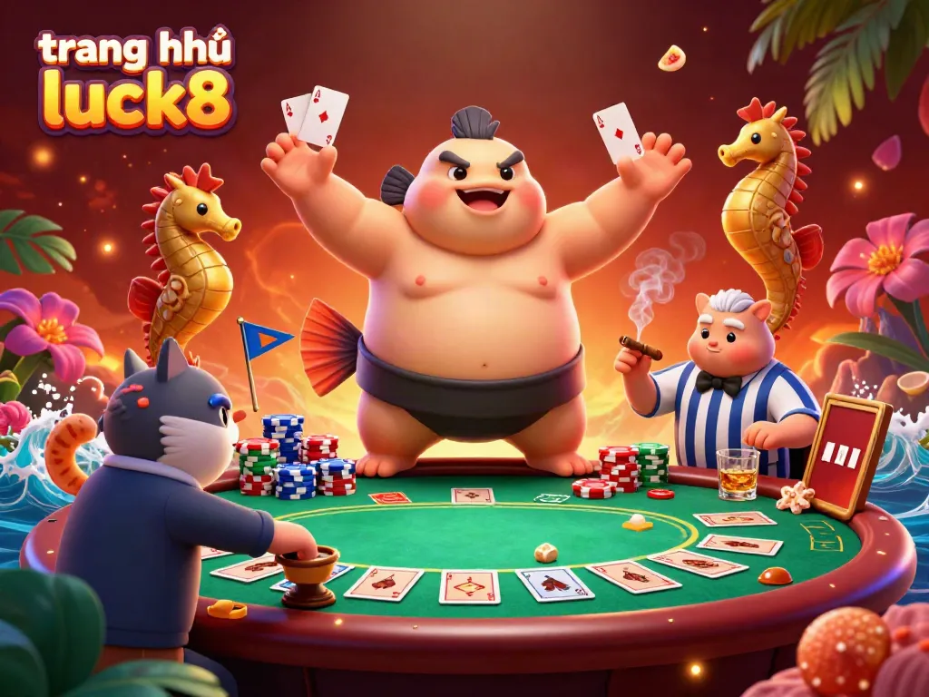 Experience the excitement at trang chủ luck8 with vibrant casino games illustrated in a colorful underwater scene.