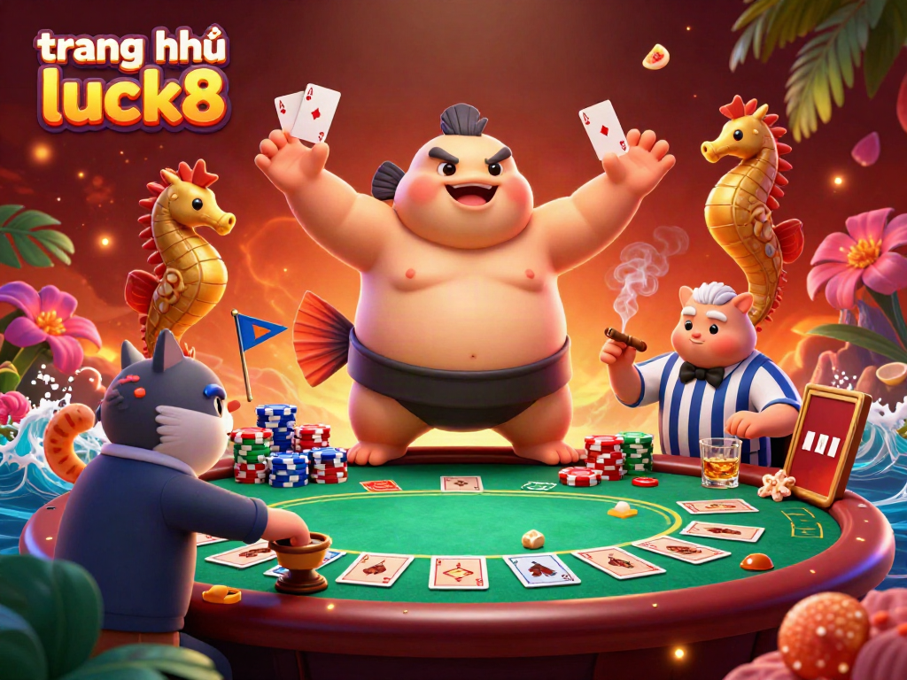 Experience the excitement at trang chủ luck8 with vibrant casino games illustrated in a colorful underwater scene.