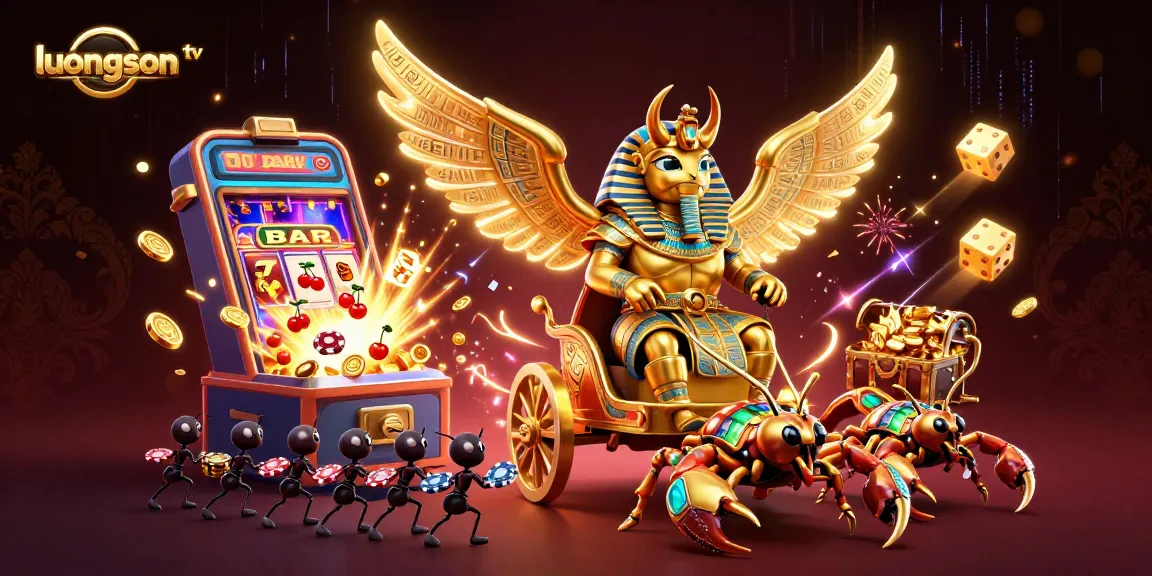 Experience thrilling gambling action with luongson tv's vibrant 3D illustration featuring a dynamic casino scene.