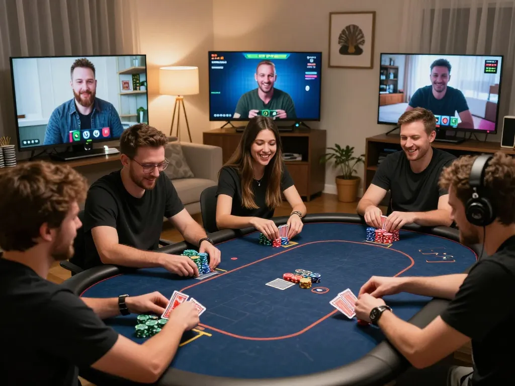 Players engaging in an exciting tx88 online poker game with stacks of chips and cards visible.
