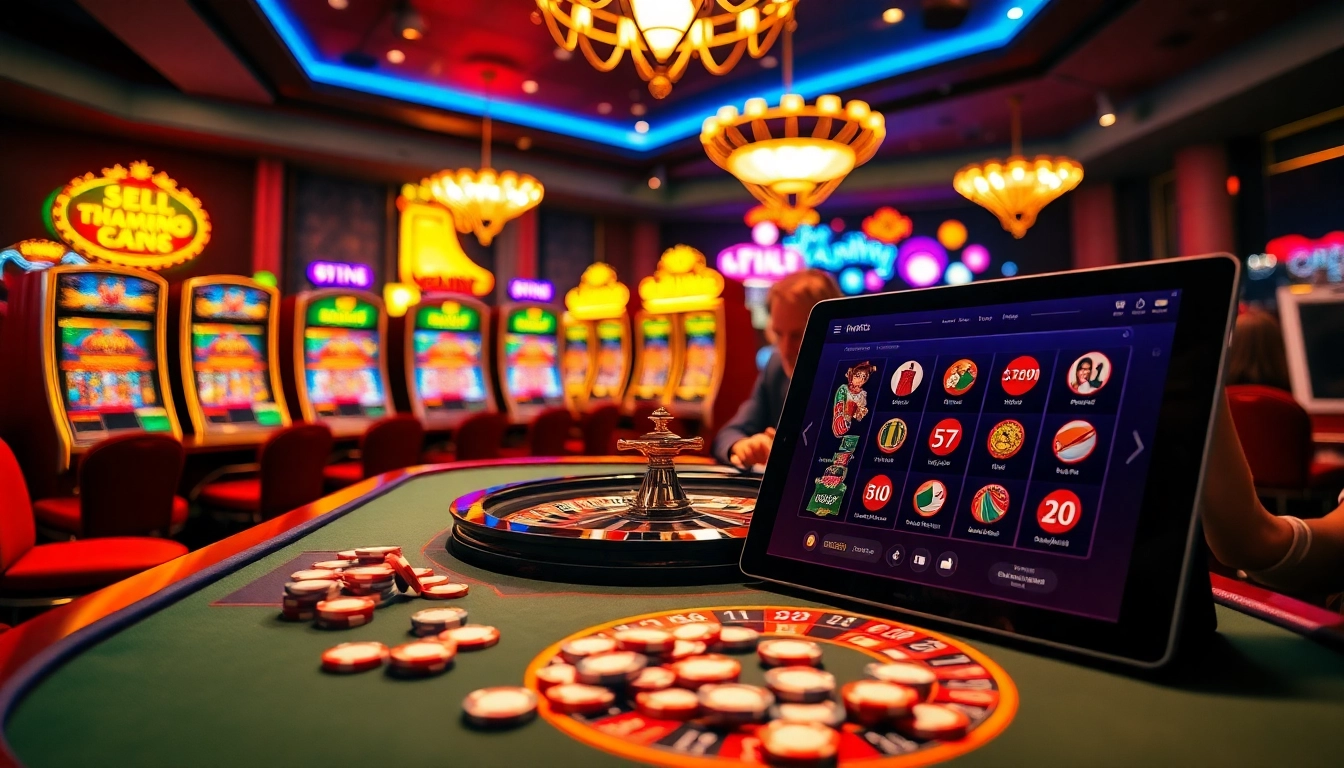 Experience thrilling gameplay at mm88 com with vibrant casino elements, roulette wheels, and poker chips.