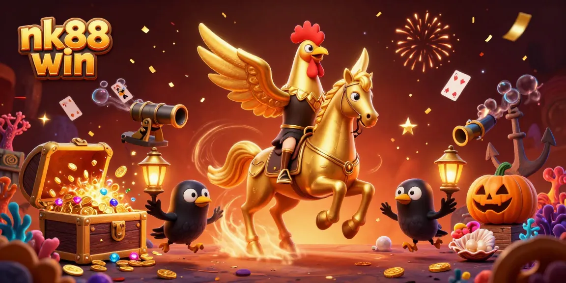Win big at nk88 win with carnival-themed characters in a casino setting bursting with excitement.