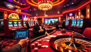 Experience thrilling games at https://uk88.training/ with vibrant casino tables and excited players.